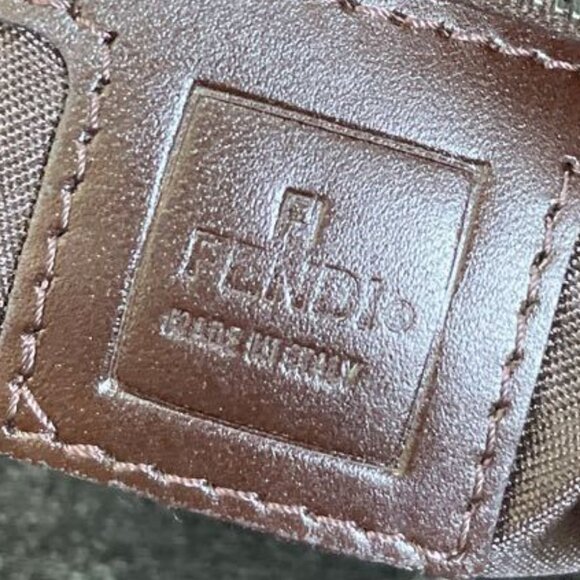 Authentic FENDI Mamma Zucca Bucket Baguette Tan Tobacco Flap Bag Purse Shoulder - Picture 11 of 15